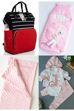 کوله پشتی مراقبت تولد ست بزرگ 4تکه خروج) پتو، بیمارستان قنداق کردن نخود 100پنبه (عزیزم برند Necix's کد 1687098012