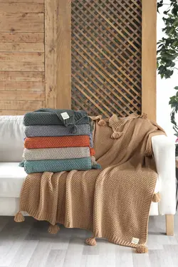 مبل پتو بافتنی برنجی هدیه نارنجی روز ولنتاین برند Miespiga کد 1687079463