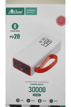 چند دیجیتالی 300 کمپ نورانی 30000 ماه باتری پاور بانک پی دی برند absel es کد 1687076110