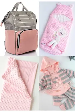 کوله پشتی مراقبت تولد ست بزرگ 4تکه خروج) پتو، بیمارستان قنداق کردن نخود 100پنبه (عزیزم برند Necix's کد 1687073763