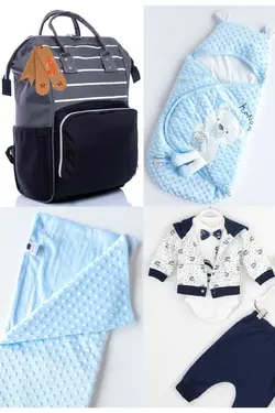 کوله پشتی مراقبت تولد ست بزرگ 4تکه خروج) پتو، بیمارستان قنداق کردن نخود 100پنبه (عزیزم برند Necix's کد 1687057818