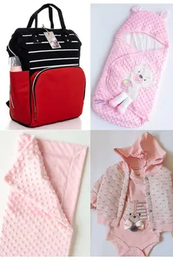 کوله پشتی مراقبت تولد ست بزرگ 4تکه خروج) پتو، بیمارستان قنداق کردن نخود 100پنبه (عزیزم برند Necix's کد 1687057569