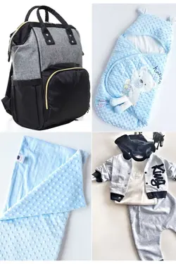 کوله پشتی مراقبت تولد ست بزرگ 4تکه خروج) پتو، بیمارستان قنداق کردن نخود 100پنبه (عزیزم برند Necix's کد 1687057527