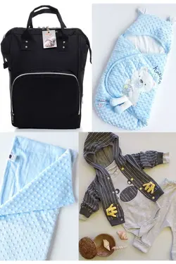 کوله پشتی مراقبت تولد ست بزرگ 4تکه خروج) پتو، بیمارستان قنداق کردن نخود 100پنبه (عزیزم برند Necix's کد 1687057504