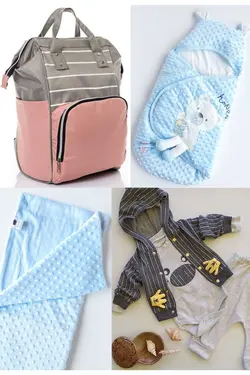 کوله پشتی مراقبت تولد ست بزرگ 4تکه خروج) پتو، بیمارستان قنداق کردن نخود 100پنبه (عزیزم برند Necix's کد 1687044668