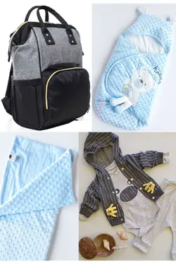 کوله پشتی مراقبت تولد ست بزرگ 4تکه خروج) پتو، بیمارستان قنداق کردن نخود 100پنبه (عزیزم برند Necix's کد 1687044666