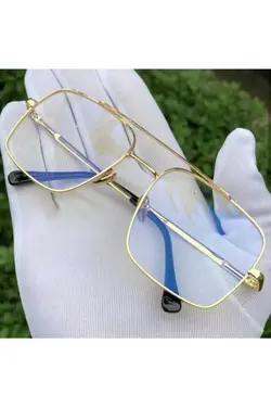 عینک خلبانی شیشه ای 400محافظ شفاف مدل طلایی برند BLUE MOON GLASSES کد 1687013570