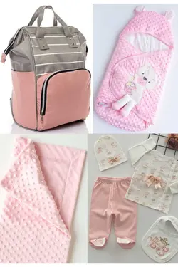 کوله پشتی مراقبت تولد ست بزرگ 4تکه خروج) پتو، بیمارستان قنداق کردن نخود 100پنبه (عزیزم برند Necix's کد 1687149303