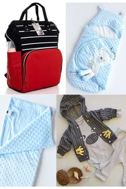 کوله پشتی مراقبت تولد ست بزرگ 4تکه خروج) پتو، بیمارستان قنداق کردن نخود 100پنبه (عزیزم برند Necix's کد 1687132203