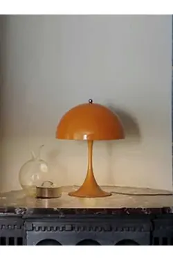 آباژور تخت خواب مطالعه سالن مدرن فلزی طرح‎دار کروم نارنجی قارچ برند AG LightDesign کد 1687115223