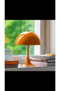 آباژور تخت خواب مطالعه سالن مدرن فلزی طرح‎دار کروم نارنجی قارچ برند AG LightDesign کد 1687115223