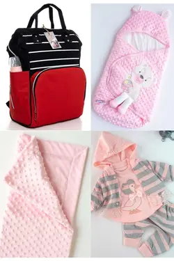 کوله پشتی مراقبت تولد ست بزرگ 4تکه خروج) پتو، بیمارستان قنداق کردن نخود 100پنبه (عزیزم برند Necix's کد 1687253710