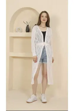 بافتنی پنبه ای توری تابستانی سفید زنانه برند köksallar tekstil کد 1687355404
