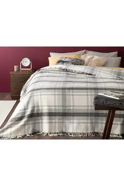 پتو تک نفره پنبه ای اکریلیکی طوسی 150x200cm برند English Home کد 1687347910