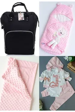 کوله پشتی مراقبت تولد ست بزرگ 4تکه خروج) پتو، بیمارستان قنداق کردن نخود 100پنبه (عزیزم برند Necix's کد 1687398903