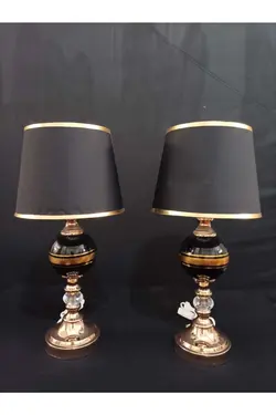 آباژور تزئینی کریستال طلایی اکسسوری مشکی برند DecoZel کد 1687388779