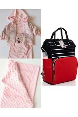 پتو کیف کوله پشتی مراقبت ست کودک نخود 100پنبه برند DERİNBEBE کد 1687563921