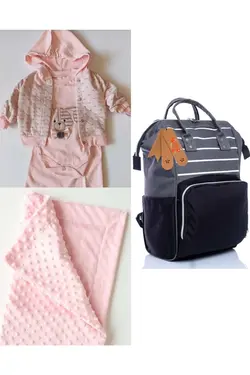 پتو کیف کوله پشتی مراقبت ست کودک نخود 100پنبه برند DERİNBEBE کد 1687563915