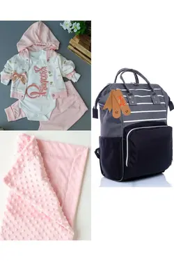 پتو کیف کوله پشتی مراقبت ست کودک نخود 100پنبه برند DERİNBEBE کد 1687563903