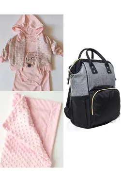 پتو کیف کوله پشتی مراقبت ست کودک نخود 100پنبه برند DERİNBEBE کد 1687934726