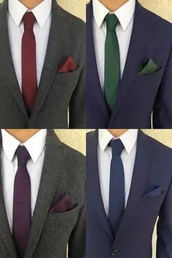 کراوات ست دستمال آبی بنفش سبز زرشکی برند Kravatistan کد 1687905929