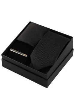 سوزن کراوات ست جعبه‎دار کادو دستمال طلایی &amp; مشکی برند Esgue کد 1688223663