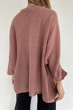 بافتنی آستین خفاشی رنگ گل رز بهاره زنانه برند LE CARAMBOLE کد 1688221354