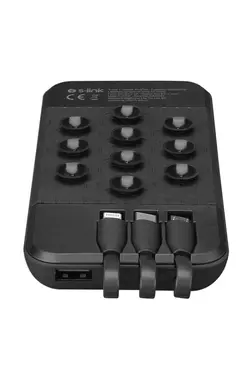 دستگاه شارژ مخفی قابل حمل مشکی ساکشن کاپ + پایه سیمی درونی؛ داخلی برند S-Link کد 1688202063