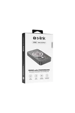 دستگاه شارژ بي سيم شفاف قابل حمل مشکی نوع ج برند S-Link کد 1688201794