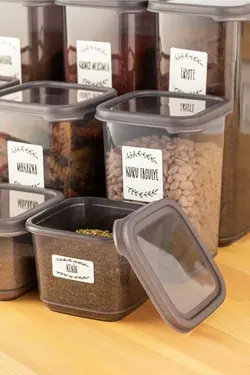 ظرف نگهداری ست‎ادویه مواد غذایی مربع درب‎دار ادویه برند Meleni Home کد 1688307884