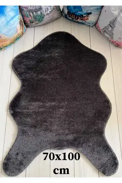فرش زیرپایی حمام مویی مخمل خرگوش خاکستری آنتراسیت برند Bünyan Halı کد 1688307877