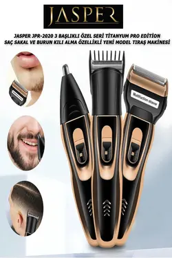 دستگاه گرفتن ریش سری سر/مو حرفه ای تیتانیوم اصلاح نوک ویژه 30 برند JASPER کد 1688307269