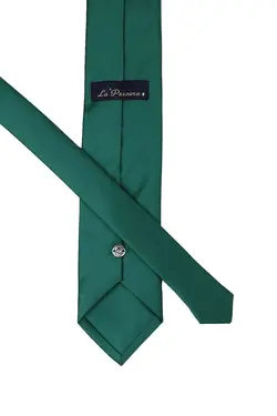 کراوات ساده ساتن با دستمال سبز زمردی برند La Pescara کد 1688281030