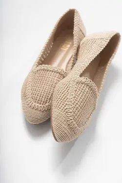 کفش عروسکی کرم بافتنی زنانه برند luvishoes کد 1688276852