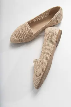 کفش عروسکی کرم بافتنی زنانه برند luvishoes کد 1688276852