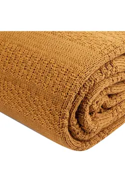 پتو بافتنی دو‎نفره خردلی افسون برند Karaca Home کد 1688249413
