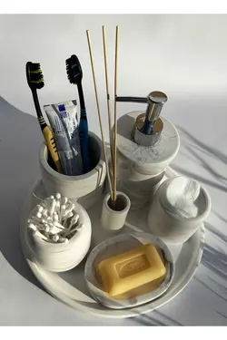 جای صابون, مایع ست سرویس بهداشتی طرح‎دار سنگ مرمر چندتایی برند MRY DEKOR کد 1688316765