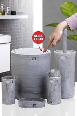 ست سرویس بهداشتی گرد طرح‎دار سنگ مرمر برند Okyanus Home کد 1688315627