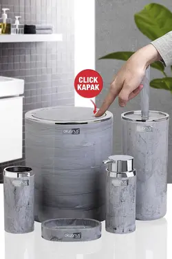 ست سرویس بهداشتی گرد طرح‎دار سنگ مرمر برند Okyanus Home کد 1688315598