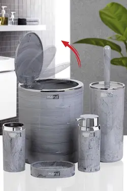 ست سرویس بهداشتی گرد طرح‎دار سنگ مرمر برند Okyanus Home کد 1688315598