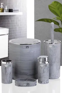 ست سرویس بهداشتی گرد طرح‎دار سنگ مرمر برند Okyanus Home کد 1688315598