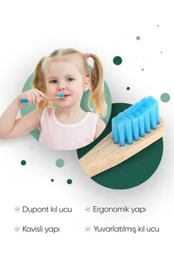 مسواک بچه گانه نرم بامبو بلوپلاستیک وگان برند TBRUSH کد 1688446569
