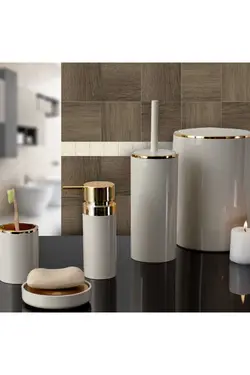 ست سرویس بهداشتی بژ روکش طلایی برند Prima Nova کد 1688315663