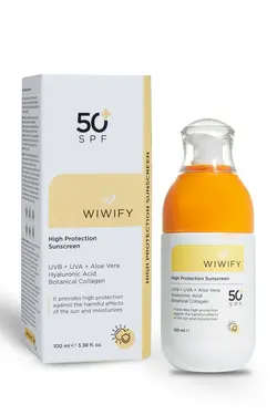 کرم ضد آفتاب محافظ آلوئه ورا پوست بلند 100میلی لیتر 500 لکه pa مختصر) (آلوئه برند WIWIFY کد 1688683870