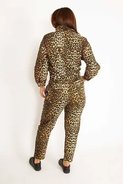 سرهمی زیپ دار در طرح پلنگی طرح‎دار سایز بزرگ کمربند پارچه ای زنانه برند Şans کد 1688833043