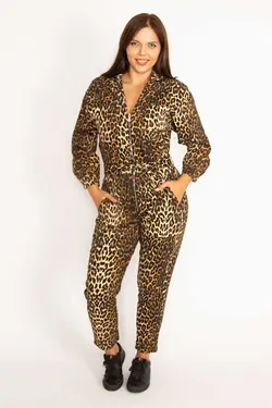 سرهمی زیپ دار در طرح پلنگی طرح‎دار سایز بزرگ کمربند پارچه ای زنانه برند Şans کد 1688833043