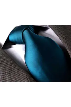 کراوات ست ساده کتان با دستمال ساتن آبی نفتی برند Exve Exclusive کد 1688829919