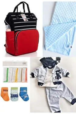 کوله پشتی مراقبت تولد ست دستمال 5تکه جوراب) خروج، نخود کیسه، بیمارستان (عزیزم برند DERİNBEBE کد 1688917878