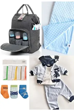 کوله پشتی مراقبت تولد ست دستمال 5تکه جوراب) خروج، نخود کیسه، بیمارستان (عزیزم برند DERİNBEBE کد 1688917871