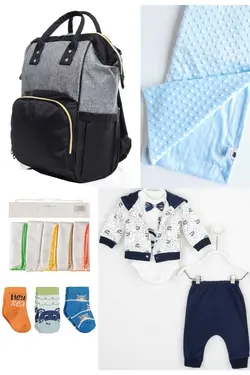 کوله پشتی مراقبت تولد ست دستمال 5تکه جوراب) خروج، نخود کیسه، بیمارستان (عزیزم برند DERİNBEBE کد 1688847006